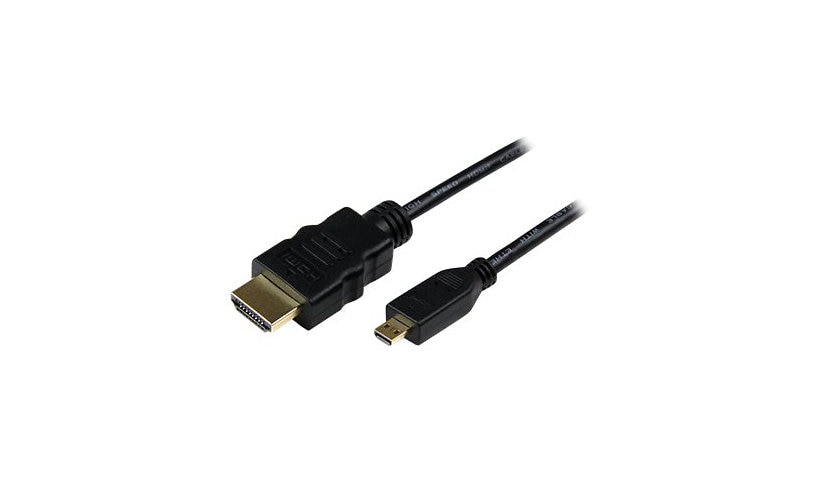 StarTech.com 3ft Micro HDMI to HDMI Cable with Ethernet, 4K High Speed Micro HDMI Type-D Device to HDMI Monitor