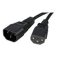 StarTech.com 3ft (1m) Power Extension Cord, C14 to C13, 10A 125V, 18AWG, Computer Power Cord Extension, Power Supply