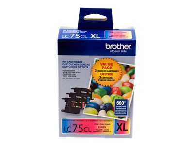 Brother LC-75CL XL - 3-pack - High Yield - yellow, cyan, magenta - original