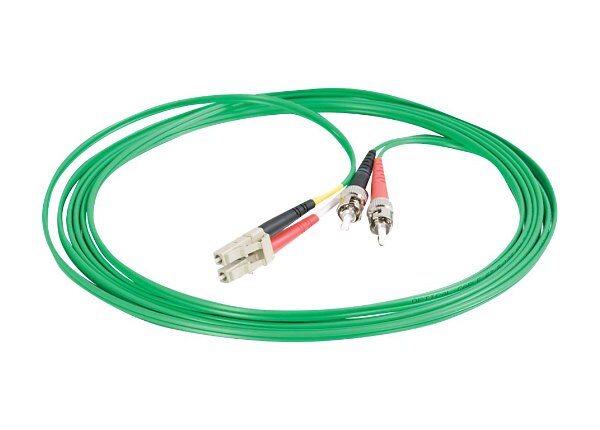C2G 1m LC-ST 62.5/125 OM1 Duplex Multimode PVC Fiber Optic Cable - Green - patch cable - 1 m - green