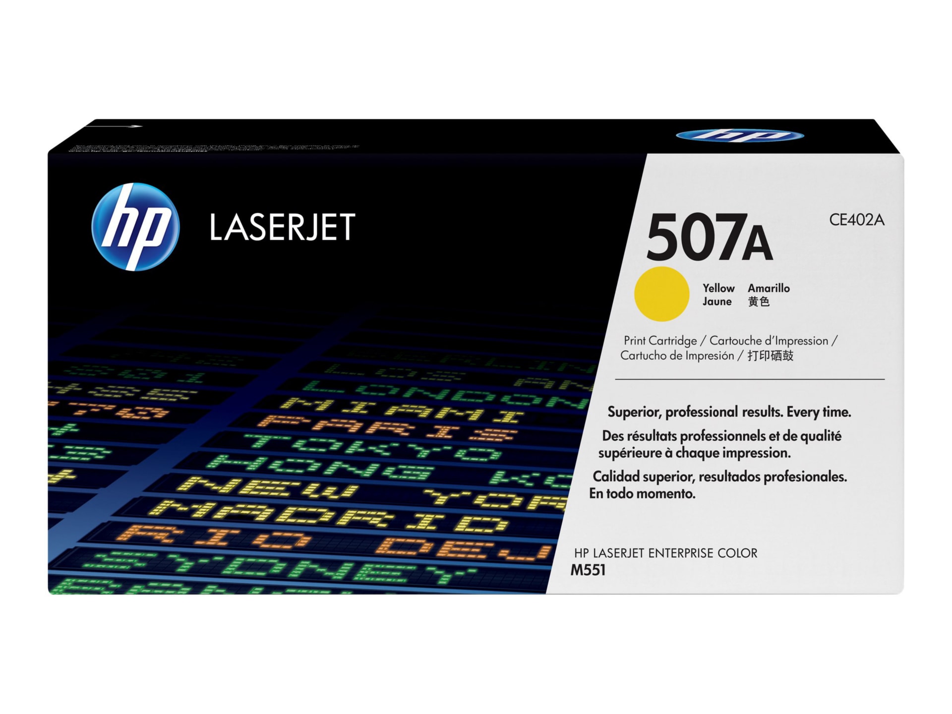 HP 507A (CE402A) Original Laser Toner Cartridge - Single Pack - Yellow - 1 Each