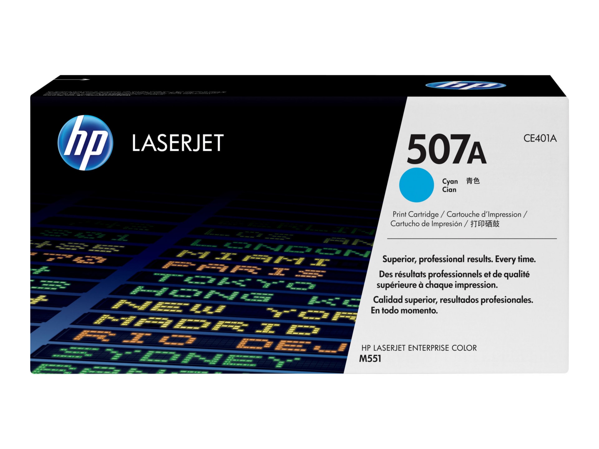 HP 507A (CE401A) Original Laser Toner Cartridge - Single Pack - Cyan - 1 Each