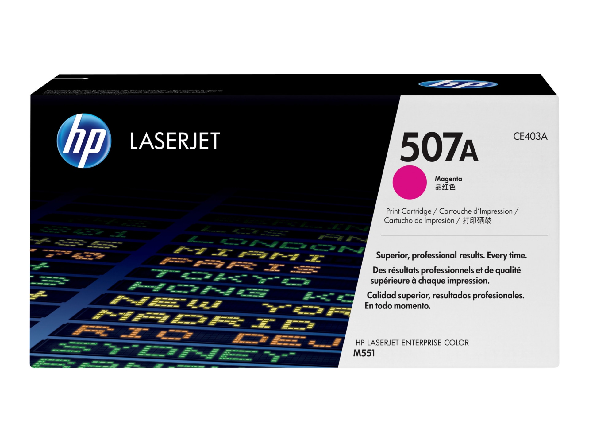 HP 507A (CE403A) Original Laser Toner Cartridge - Single Pack - Magenta - 1 Each