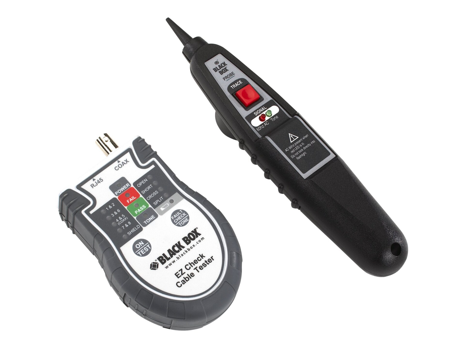 Black Box EZ Check Cable Tester with Probe - network tester kit