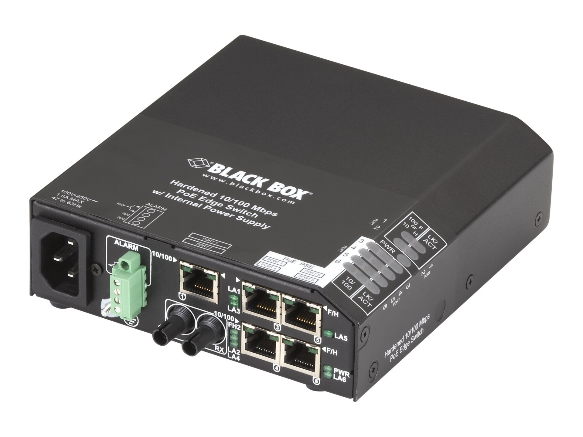 Black Box Hardened PoE PSE Switch - switch - 6 ports - TAA Compliant