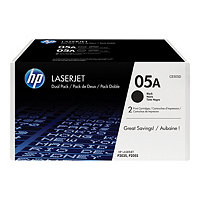 HP 05A (CE505D) 2-pack Black Original LaserJet Toner Cartridges