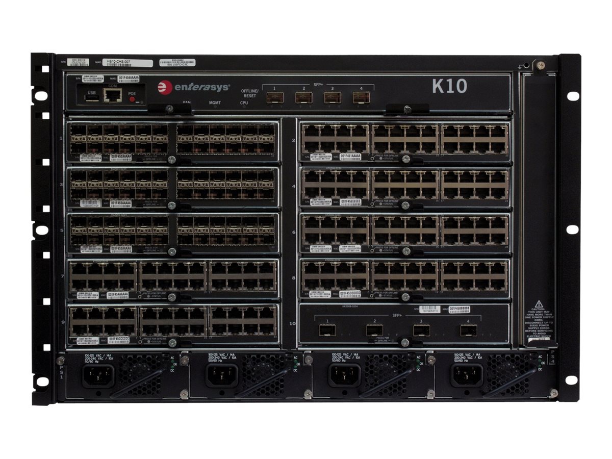 Extreme Networks K-Series 10 Slot Chassis and Fan Tray - switch - rack-mountable