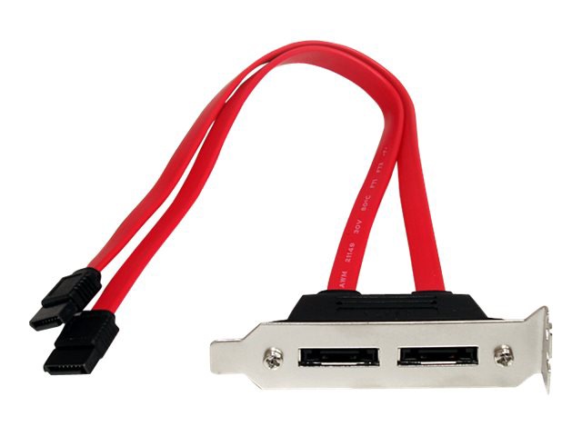 StarTech.com 2 Port Low Profile SATA to eSATA Plate Adapter (ESATAPLT2LP) - SATA internal to external panel - 1 ft