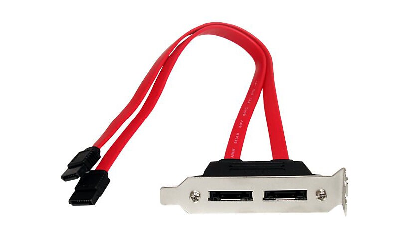 StarTech.com 2 Port Low Profile SATA to eSATA Plate Adapter (ESATAPLT2LP) - SATA internal to external panel - 1 ft