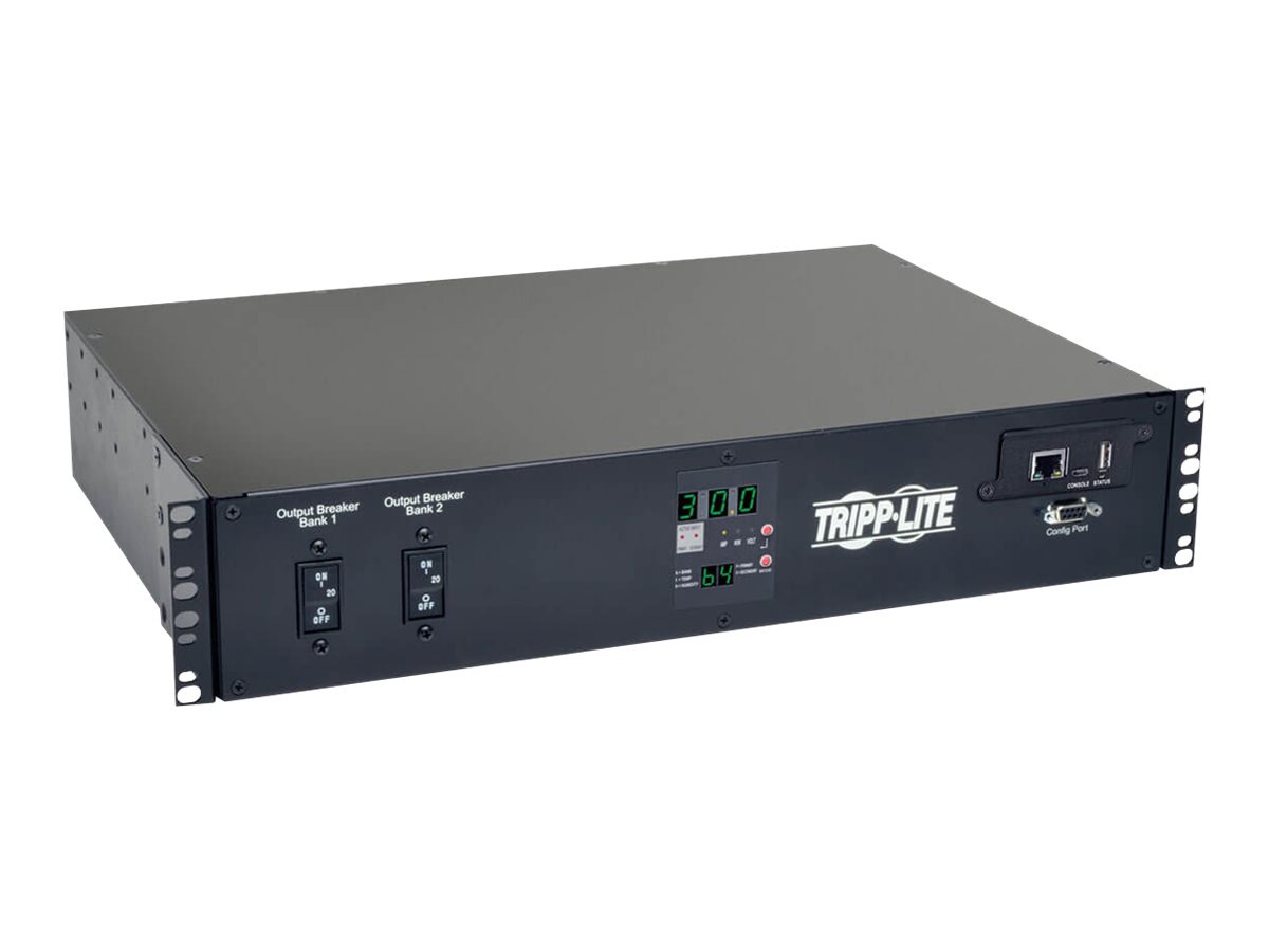 Eaton Tripp Lite Series PDU Switched ATS 208V 30A 16 C13; 2 C19; 1 L6-30R Horizontal 2U - horizontal rackmount - power