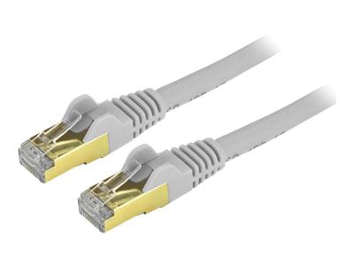 StarTech.com 10ft CAT6a Ethernet Cable - 10 Gigabit Category 6a Shielded Snagless 100W PoE Patch Cord - 10GbE Gray UL