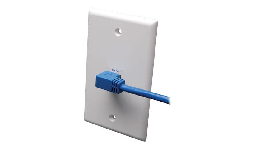 Eaton Tripp Lite Series Right-Angle Cat6 Gigabit Molded UTP Ethernet Cable (RJ45 Right-Angle M to RJ45 M), Blue, 5 ft.
