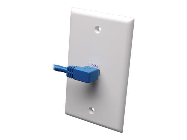 Eaton Tripp Lite Series Left-Angle Cat6 Gigabit Molded UTP Ethernet Cable (RJ45 Left-Angle M to RJ45 M), Blue, 5 ft.