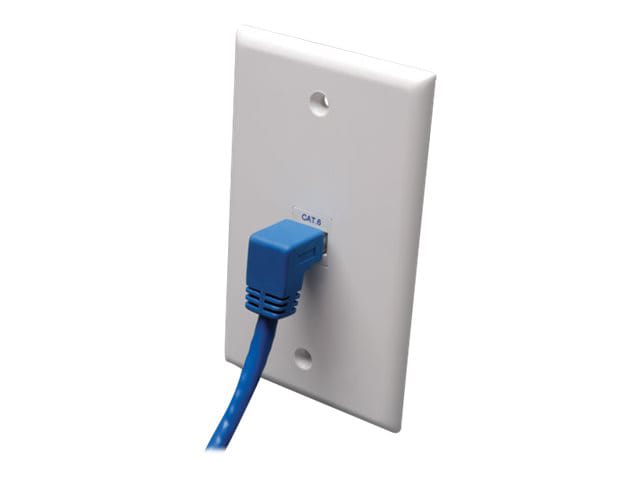 Eaton Tripp Lite Series Down-Angle Cat6 Gigabit Molded UTP Ethernet Cable (RJ45 Right-Angle Down M to RJ45 M), Blue, 5