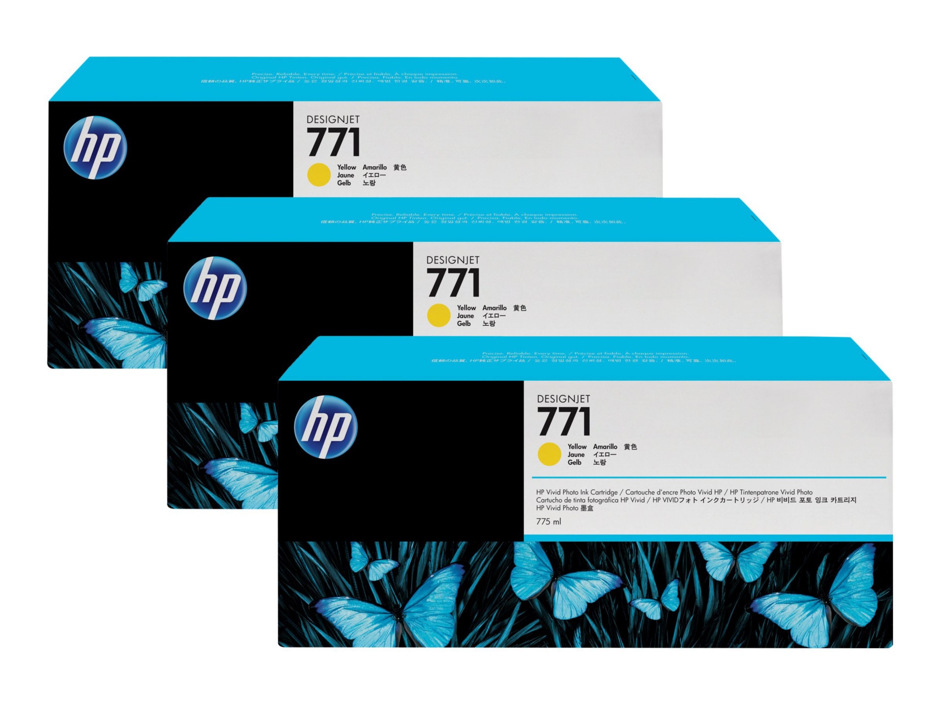 HP 771 - 3-pack - yellow - original - ink cartridge