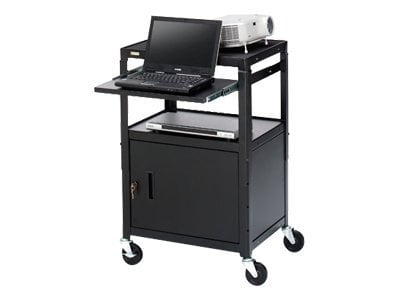 Bretford Basics Adjustable Projector Cart with Cabinet CA2642NSE - cart - for projector / notebook - black powder