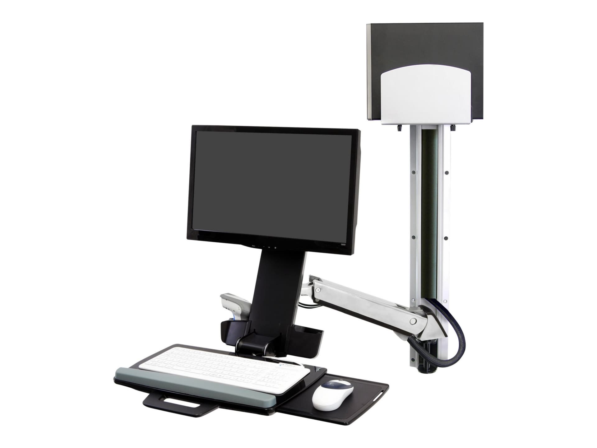 Ergotron StyleView® Sit-Stand Combo System with Medium CPU Holder