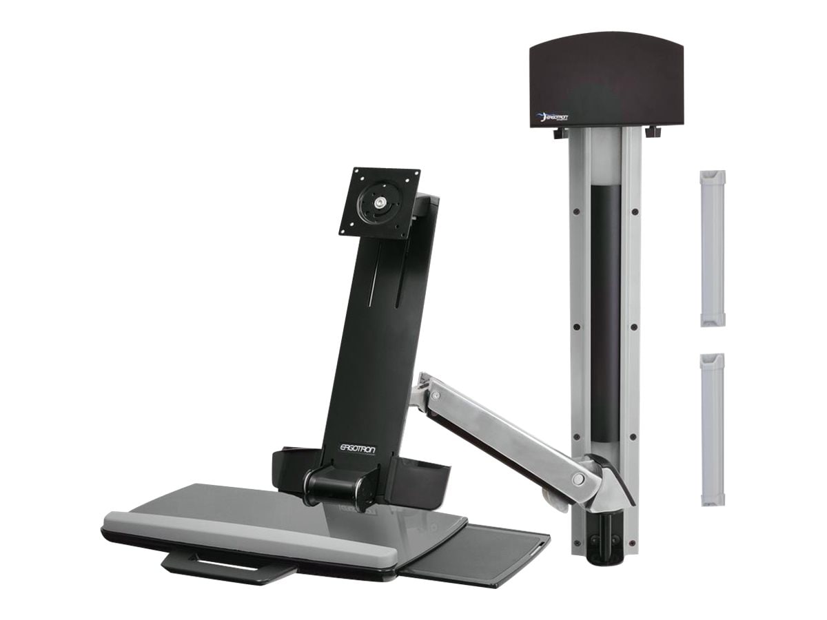 Ergotron StyleView Wall Mount Sit-Stand Combo System with CPU Holder