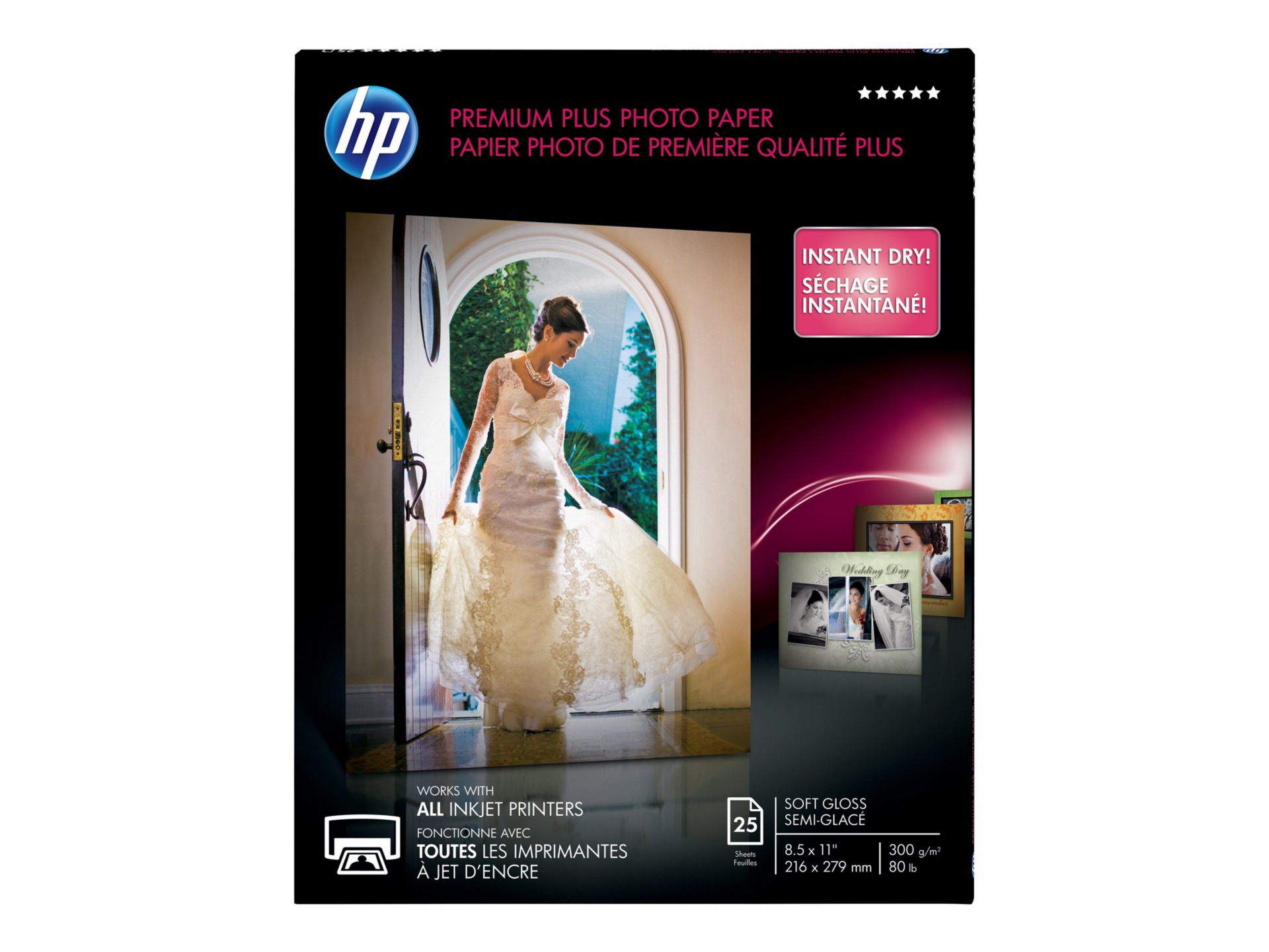 HP Premium Plus - photo paper - soft-glossy - 25 sheet(s) - Letter - 280 g/