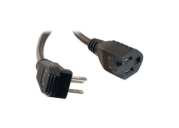C2G 3ft 18 AWG Flat Plug Power Strip Plus (NEMA 5-15P to NEMA 5-15R) - power cable - 91.44 cm