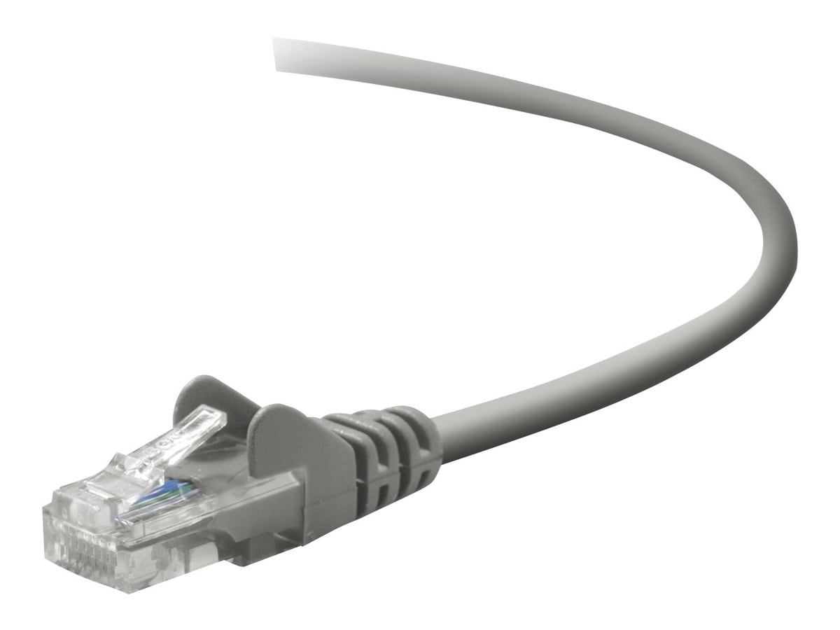 Belkin Cat5e/Cat5 2ft Grey Snagless Ethernet Patch Cable, PVC, UTP, 24 AWG, RJ45, M/M, 350MHz, 2'