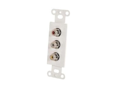 C2G Composite Video and RCA Stereo Audio Pass Through Decorative Style Wall Plate - White - modular insert