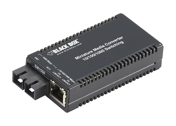 Black Box Miniature Media Converter - fiber media converter - 10Mb LAN, 100Mb LAN, GigE