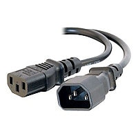 C2G 2ft Computer Power Extension Cord - 16 AWG, 250V IEC320C14 to IEC320C13