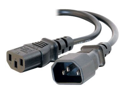C2G 3ft Computer Power Extension Cord - 16 AWG, 250V IEC320C14 to IEC320C13