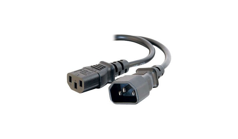 C2G 3ft Computer Power Extension Cord - 16 AWG, 250V IEC320C14 to IEC320C13