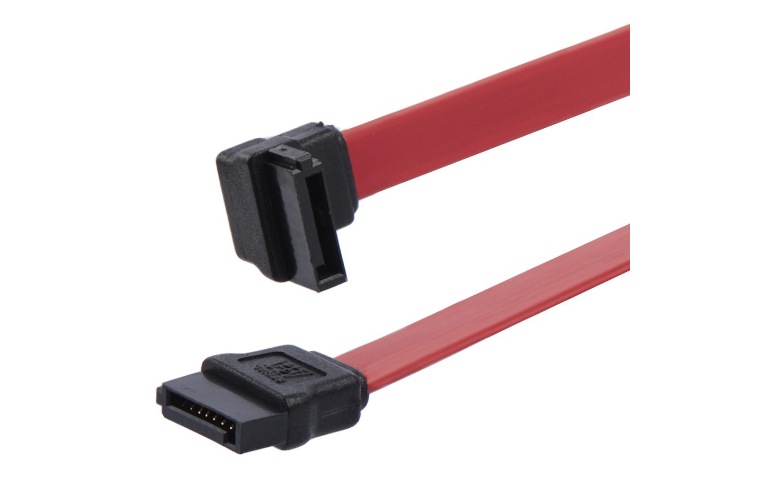 Left Angle SATA Cable - 18 Inch Serial ATA Connector For Tight Spaces