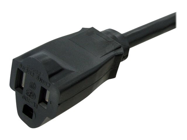 Thumbnail 2 of 5 for StarTech.com 6ft (1.8m) Heavy Duty Extension Cord, NEMA5-15R to NEMA5-15P Black Extension Cord, 15A 125V, 14AWG, Heavy