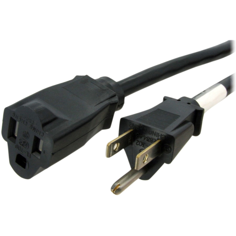Thumbnail 3 of 5 for StarTech.com 6ft (1.8m) Heavy Duty Extension Cord, NEMA5-15R to NEMA5-15P Black Extension Cord, 15A 125V, 14AWG, Heavy