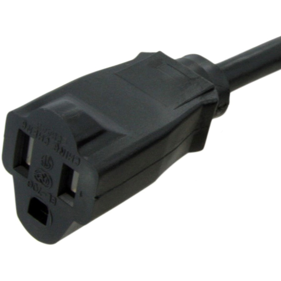 Thumbnail 5 of 5 for StarTech.com 6ft (1.8m) Heavy Duty Extension Cord, NEMA5-15R to NEMA5-15P Black Extension Cord, 15A 125V, 14AWG, Heavy