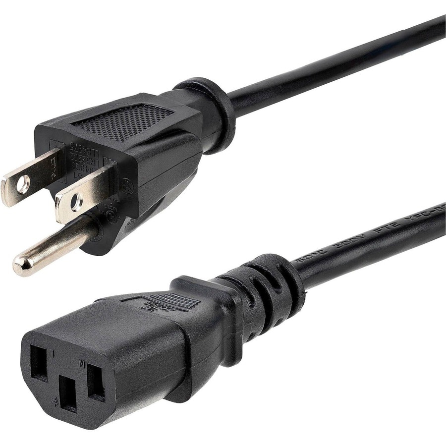 StarTech.com 25ft(7.6m) Computer Power Cord NEMA 5-15P to C13 Power Cord, 18AWG, TV / PC Power Cable