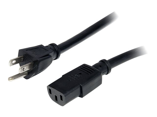 Thumbnail 2 of 8 for StarTech.com 10ft (3m) Heavy Duty Power Cord, NEMA 5-15P to C13, 15A 125V 14AWG, Replacement AC Computer Power Cord, PC