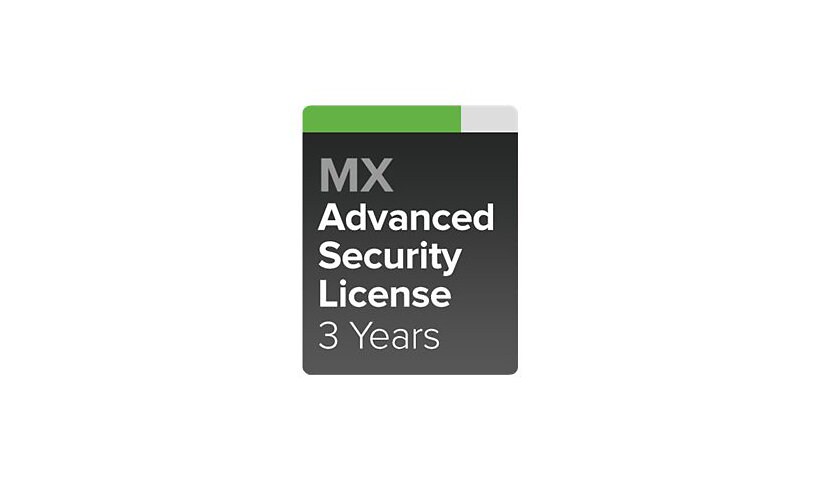 Cisco Meraki MX70 Advanced Security - subscription license (3 years) - 1 li