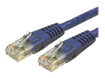 StarTech.com 2ft CAT6 Ethernet Cable - Blue CAT 6 Gigabit Wire 100W PoE 650MHz Molded Patch Cord