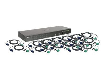 IOGEAR 16-Port USB PS/2 Combo KVM Switch with USB KVM Cables