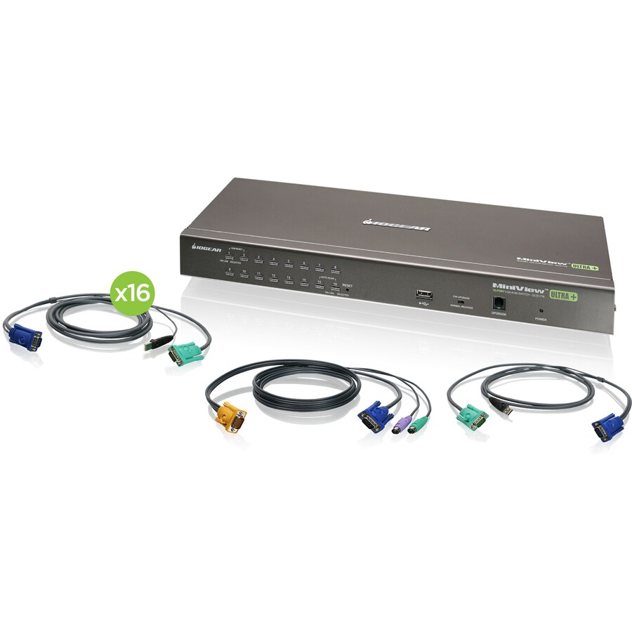 Thumbnail 4 of 4 for IOGEAR 16-Port USB PS/2 Combo KVM Switch with USB KVM Cables