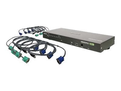 IOGEAR 8-Port USB PS/2 Combo VGA KVM Switch with USB KVM Cables