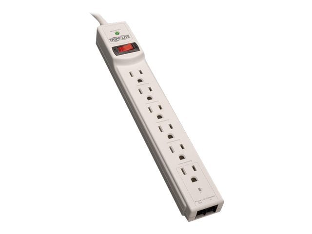 Eaton Tripp Lite Series Surge Protector Power Strip 6 Outlet RJ11 8' Cord 990 Joules - surge protector - 1.875 kW