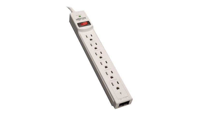 Tripp Lite Surge Protector Power Strip 6 Outlet RJ11 8' Cord 990 Joules - surge protector - 1.875 kW