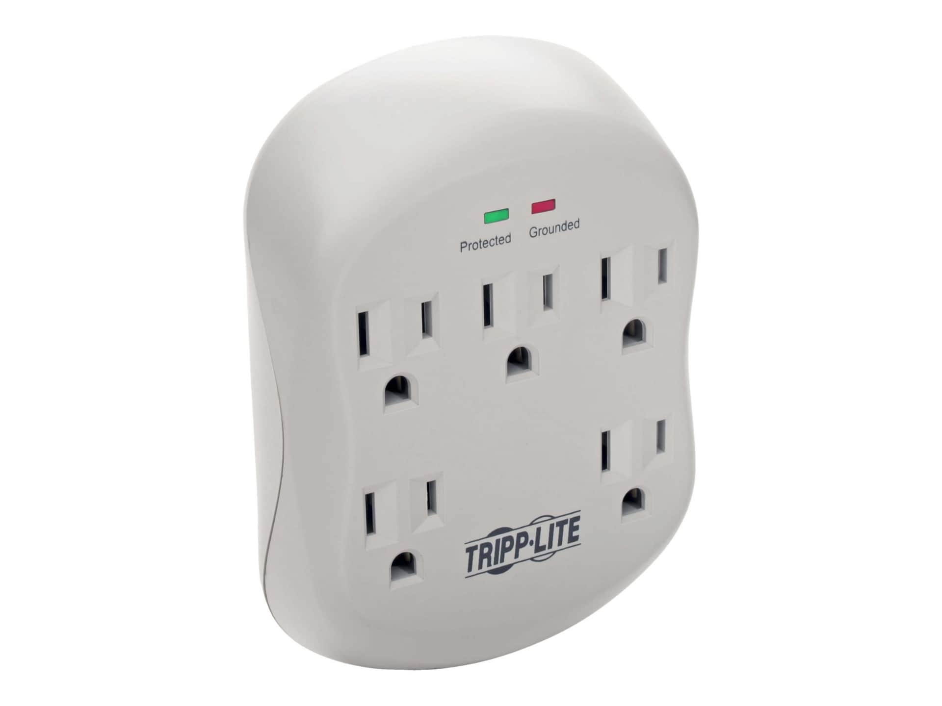 Tripp Lite Surge Protector Wallmount Direct Plug In 5 Outlet RJ11 1080 Joules - surge protector - 1875 Watt