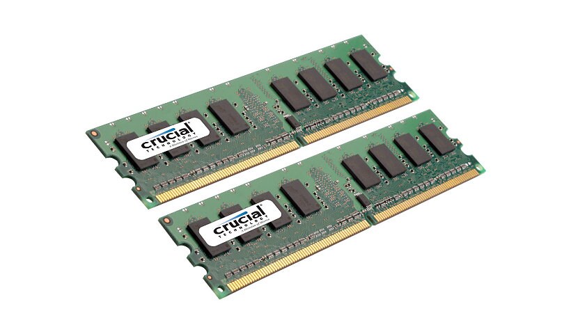 Crucial - DDR2 - kit - 2 GB: 2 x 1 GB - DIMM 240-pin - unbuffered