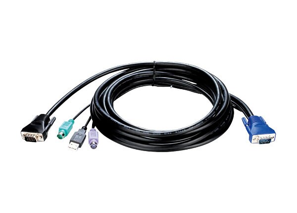 D-Link KVM-402 - keyboard / video / mouse (KVM) cable - 3 m