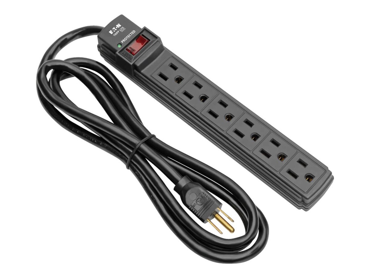 Thumbnail 3 of 8 for Eaton Tripp Lite Series Protect It! 6-Outlet Surge Protector, 6 ft. Cord, 360 Joules, Diagnostic LED, Black Housing