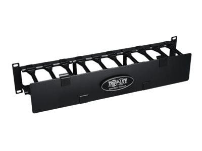 Tripp Lite Rack Enclosure Horizontal Cable Manager Steel w Finger Duct 2URM - rack cable management duct with cover - 2U