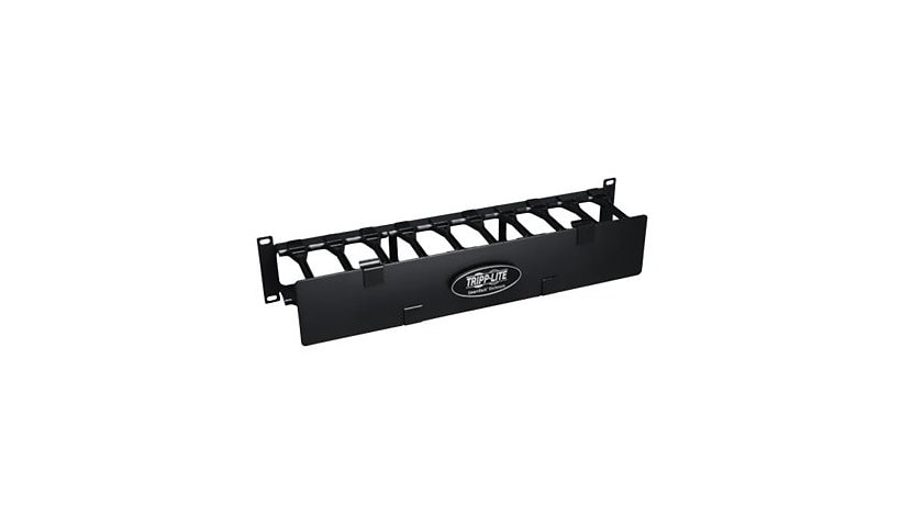 Tripp Lite Rack Enclosure Horizontal Cable Manager Steel w Finger Duct 2URM - rack cable management duct with cover - 2U