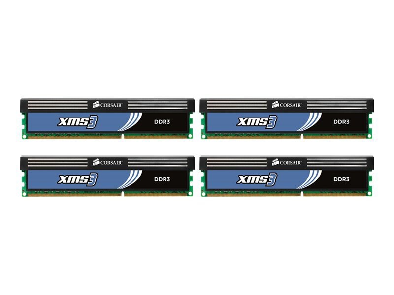 CORSAIR XMS3 - DDR3 - kit - 16 GB: 4 x 4 GB - DIMM 240-pin - unbuffered